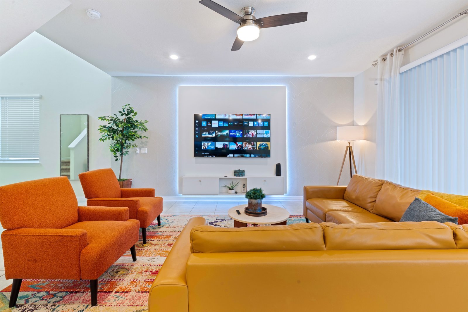 Open-concept layout connecting kitchen and dining area